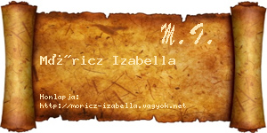 Móricz Izabella névjegykártya
